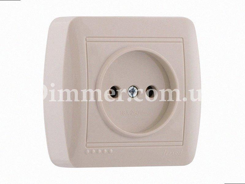 Без заземлення Розетка Demet крем 711-0300-121 LEZARD, фото 1