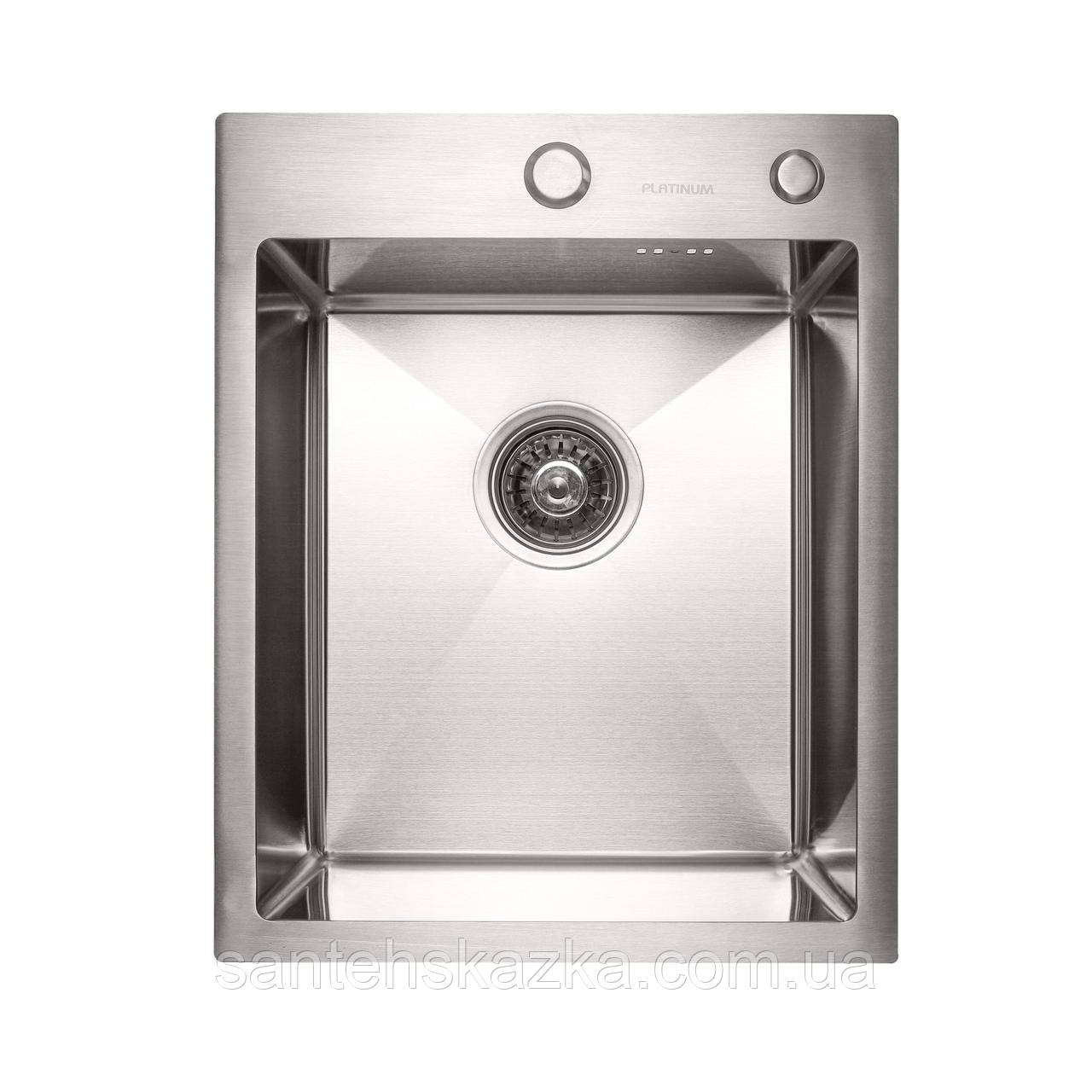 Кухонна мийка Platinum Handmade 400x500х220 (товщина 3,0/1,5 мм + дозатор в комплекті), фото 1