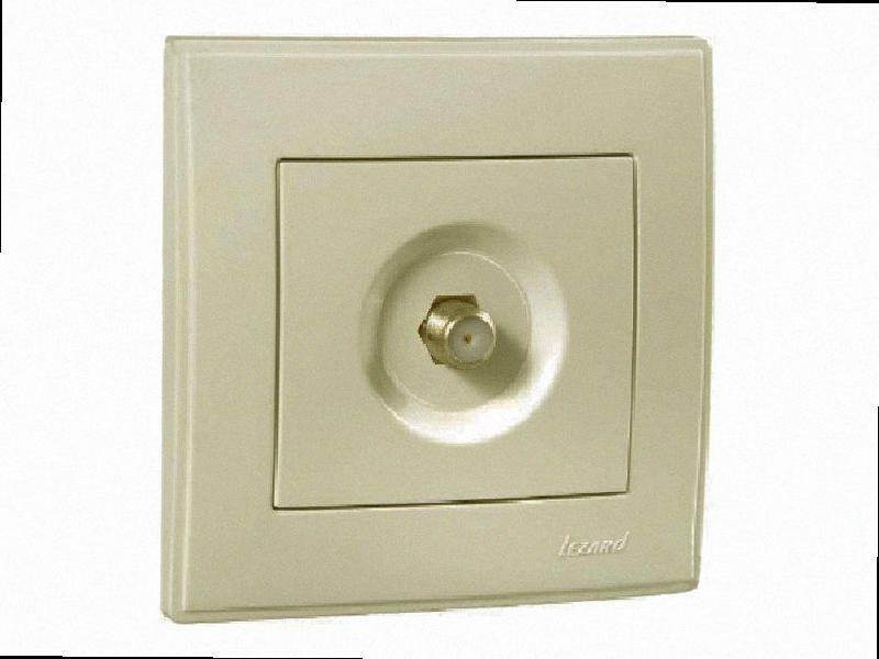 Супутникова Розетка F роз'єм Lesya крем 705-0303-164 LEZARD, фото 1