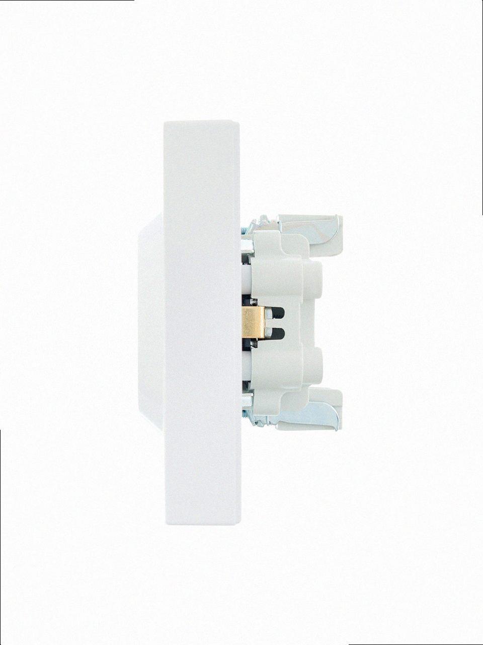 Розетка подвійна з/з ПБТ VESNA біла (10шт/120шт) 742-0200-127B LEZARD, фото 1