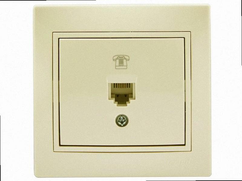 Телефонна євро Розетка Mira крем 701-0303-137 LEZARD, фото 1