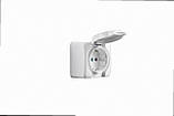 З заземленням Розетка з кришкою Viola білий 751-0200-123B LEZARD, фото 2
