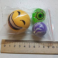 М'ячик-стрибунець "Пострибунчик" 32+42мм / комплект 3шт / мал №3
