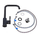 Змішувач кухонний Platinum PVD чорний 8004А-LI, фото 2