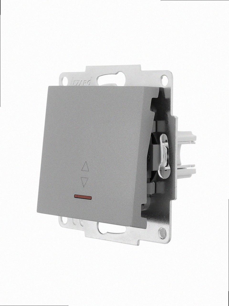Прохідний Вимикач з підсвічуванням VESNA сірий (10шт/120шт) (без рамки) 742-3588-114 LEZARD, фото 1