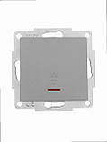 Прохідний Вимикач з підсвічуванням VESNA сірий (10шт/120шт) (без рамки) 742-3588-114 LEZARD, фото 2