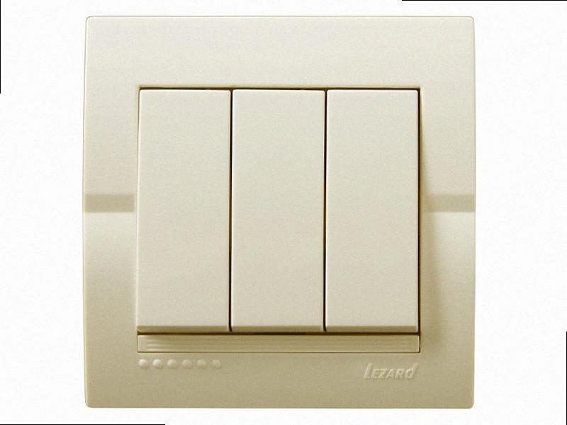 Потрійний Вимикач Deriy крем 702-0303-109 LEZARD, фото 1