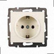 З заземленням Розетка Rain крем (без рамки) 703-0388-122B LEZARD, фото 1