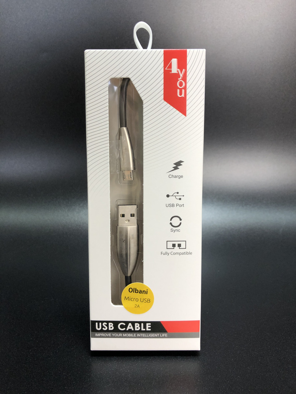Кабель Micro USB 4you Olbani black (2A, soft silicon), фото 1