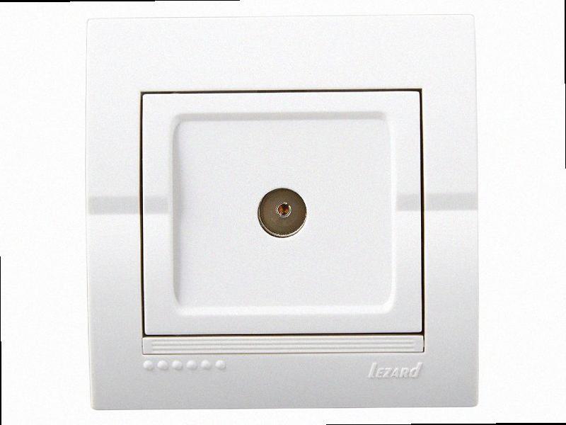 Розетка прохідна ТВ Deriy білий 702-0202-129 LEZARD, фото 1