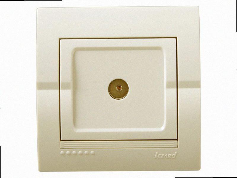 Розетка прохідна ТВ Deriy крем 702-0303-129 LEZARD, фото 1