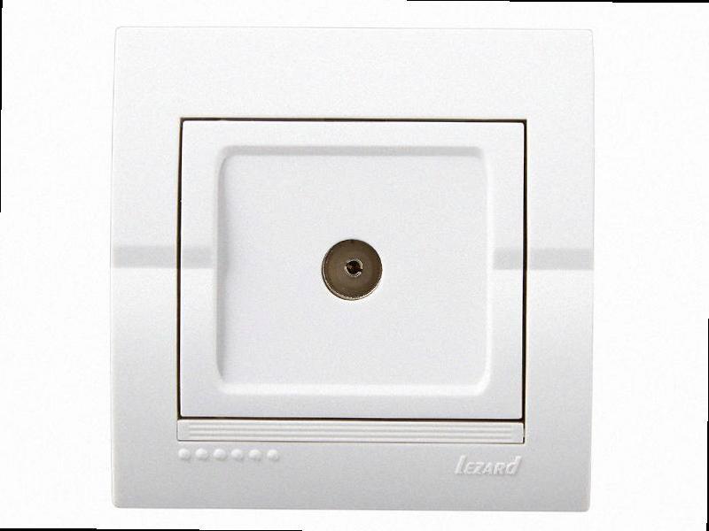 Тв Розетка кінцева Deriy білий 702-0202-130 LEZARD, фото 1