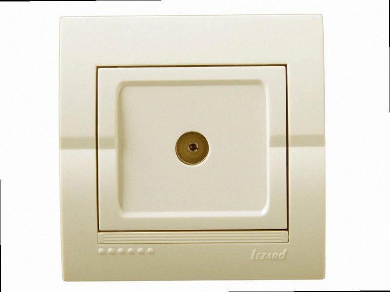 Тв Розетка кінцева Deriy крем 702-0303-130 LEZARD, фото 1
