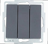 Потрійний Вимикач Шеффілд Грей VESNA 742-3488-109 LEZARD, фото 2