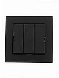 Потрійний Вимикач VESNA чорний (10шт/120шт) 742-4288-109 LEZARD, фото 4