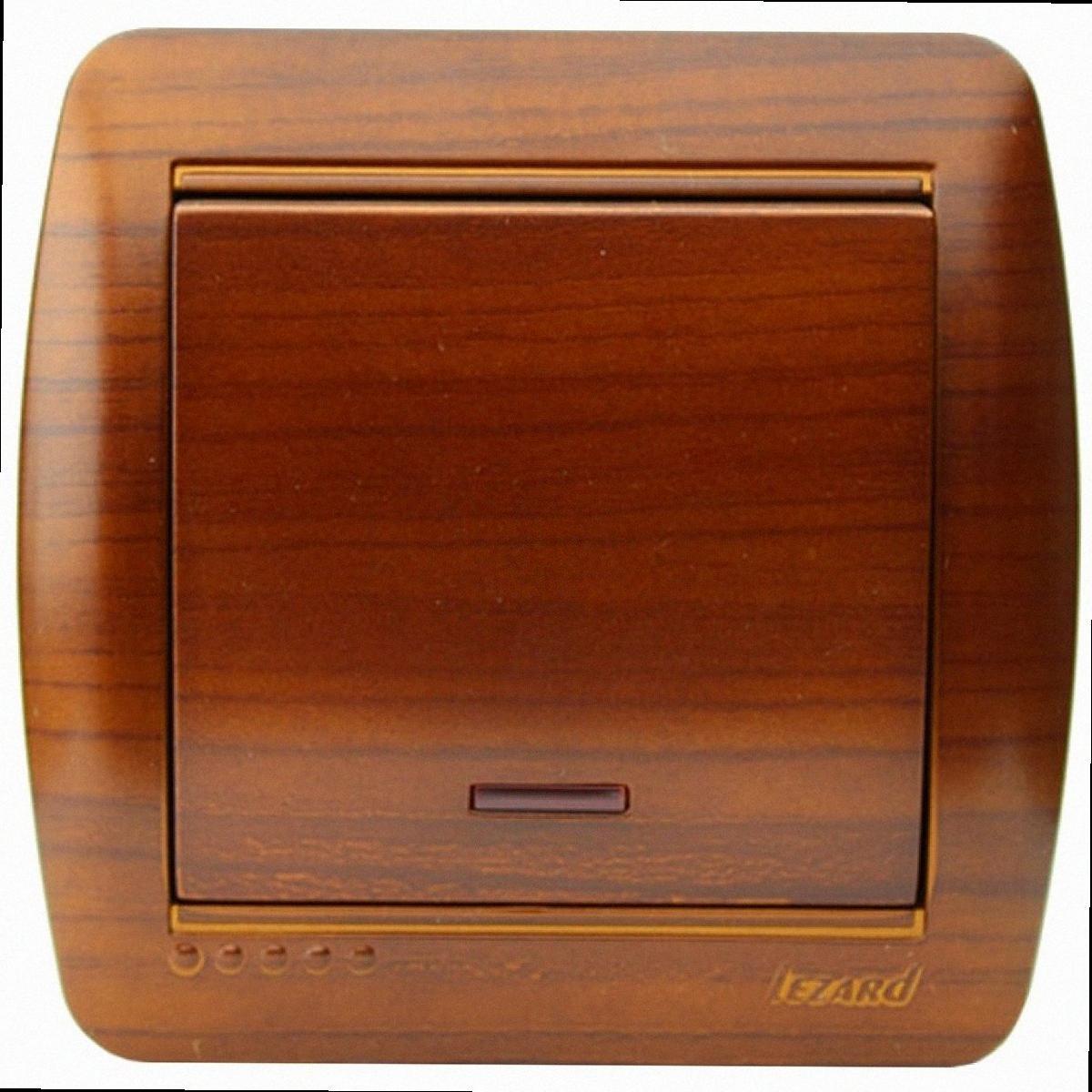 Вимикач з підсвічуванням Demet античний махагон 711-0500-111 LEZARD, фото 1