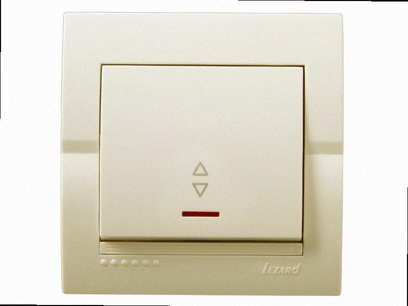 Прохідний Вимикач з підсвічуванням Deriy крем 702-0303-114 LEZARD, фото 1