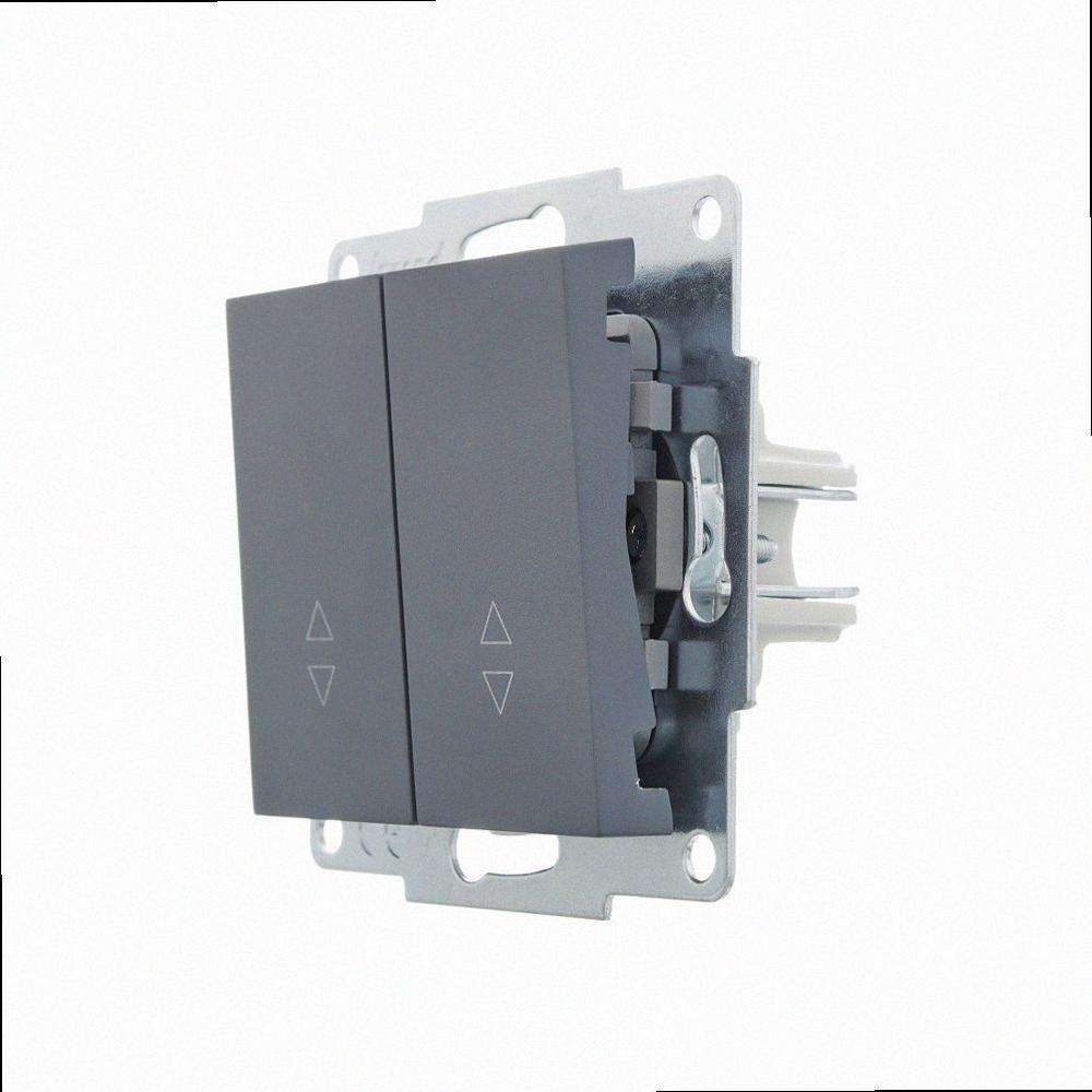 Прохідний Вимикач подвійний Шеффілд Грей VESNA 742-3488-106 LEZARD, фото 1