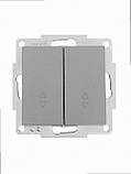 Прохідний Вимикач подвійний VESNA сірий (10шт/120шт) 742-3588-106 LEZARD, фото 3