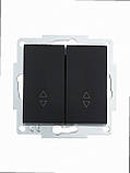 Прохідний Вимикач подвійний VESNA чорний (10шт/120шт) 742-4288-106 LEZARD, фото 3