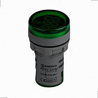 Індикатор з вольтметром AD22-22VM зелений AD22-22VMG ENERGIO