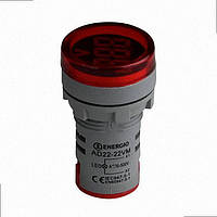 Індикатор з вольтметром AD22-22VM червоний AD22-22VMR ENERGIO