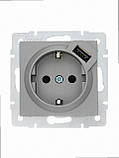 Розетка USB + с/з VESNA сіра (10шт/120шт) (без рамки) 742-3588-181 LEZARD, фото 4