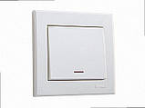 Вимикач із підсвічуванням Rain білий (без рамки) 703-0288-111 LEZARD, фото 3