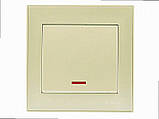 Вимикач із підсвічуванням Rain крем (без рамки) 703-0388-111 LEZARD, фото 2