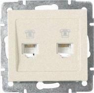 Подвійна Розетка телефонна євро Rain крем 703-0388-138 LEZARD, фото 1