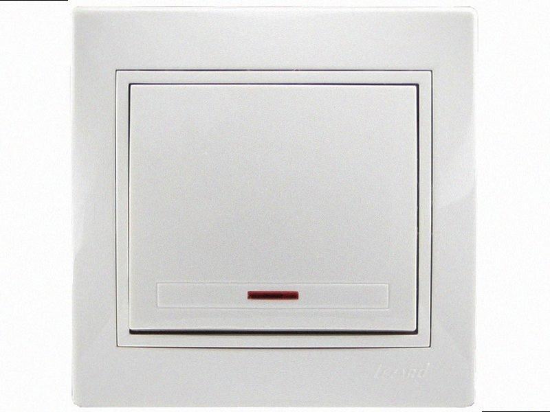 Вимикач із підсвічуванням Mira білий 701-0202-111 LEZARD, фото 1