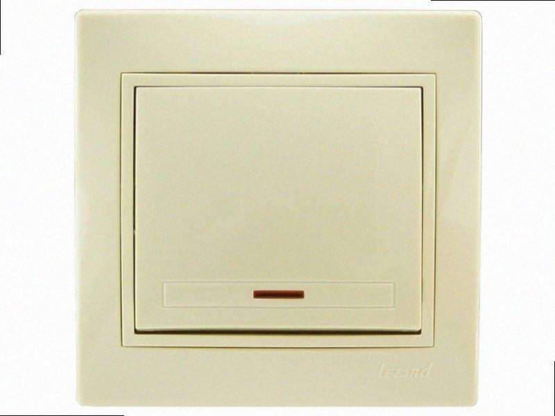 Вимикач з підсвічуванням Mira крем 701-0303-111 LEZARD, фото 1
