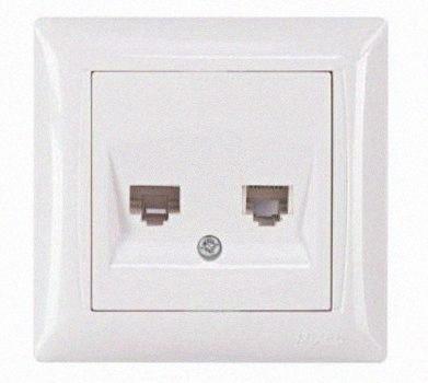 Розетка Комп'ютерна+телефонна PRIMERA (білий) 3029 3029 LUXEL, фото 1