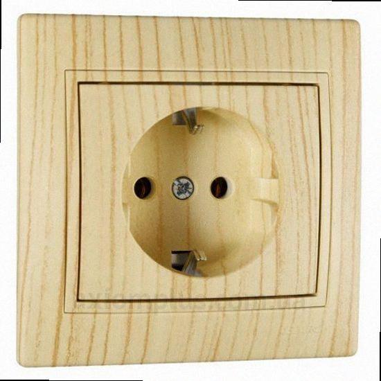 Розетка з/з Mira дуб вибілений матовий 701-5252-122B LEZARD, фото 1