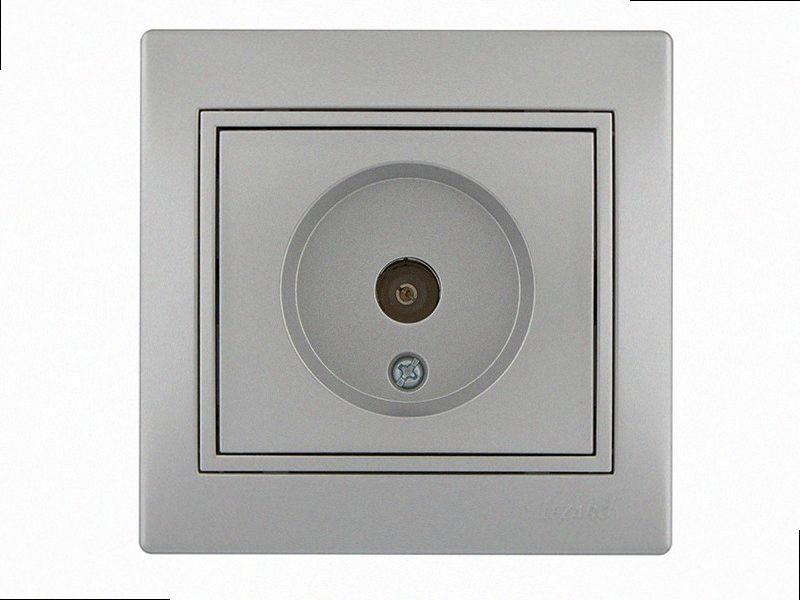 Розетка прохідна ТВ Mira металік сірий 701-1010-129 LEZARD, фото 1