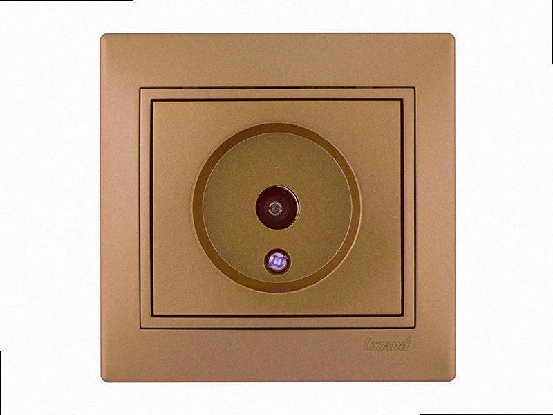 Розетка прохідна ТВ Mira світло-коричневий перламутр 701-3131-129 LEZARD, фото 1