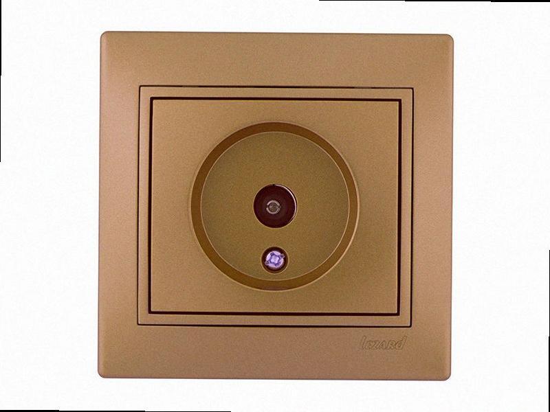 Тв Розетка кінцева Mira світло-коричневий перламутр 701-3131-130 LEZARD, фото 1