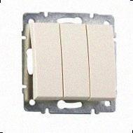 Потрійний Вимикач Rain крем 703-0388-109 LEZARD, фото 1