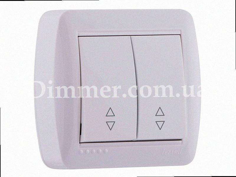 Прохідний Вимикач подвійний Demet білий 711-0200-106 LEZARD, фото 1
