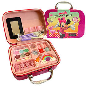 Набір косметики дитячий малиновий помада тіні набір для манікюру пензлі блискітки у валізі 20*8*14см (3608A)