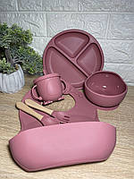 Набір дитячого силіконового посуду з 6 предметів дитячий