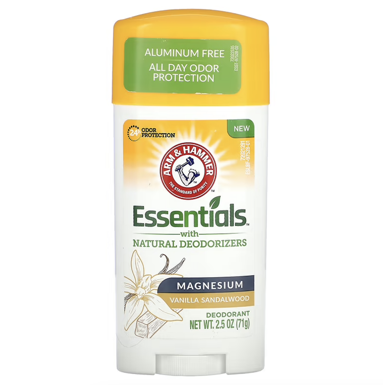Arm & Hammer, Essentials, дезодорант, магній, ваніль і сандалове дерево, 71 г