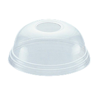 Кришки з отвором ПЕТ (д/стак350,400, 460-500мл) 100шт d=9,5см прозорі