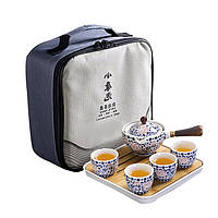 Дорожный набор для чайной церемонии Lesko Lotos керамический 8шт