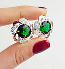 Срібні сережки з золотими напайками, фото 4