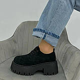 Брогі жіночі чорні на трендовій платформі, фото 2