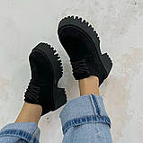 Брогі жіночі чорні на трендовій платформі, фото 5