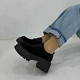 Брогі жіночі чорні на трендовій платформі, фото 7