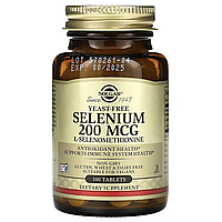 Solgar, селен, без дріжджів, 200 мкг, 100 таблеток