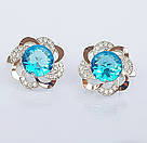 Срібні сережки з золотими напайками, фото 2